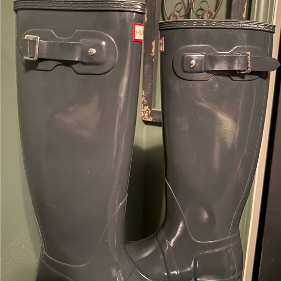 Hunter Women's Deep Grey Rain Boots - Picture 6 of 12